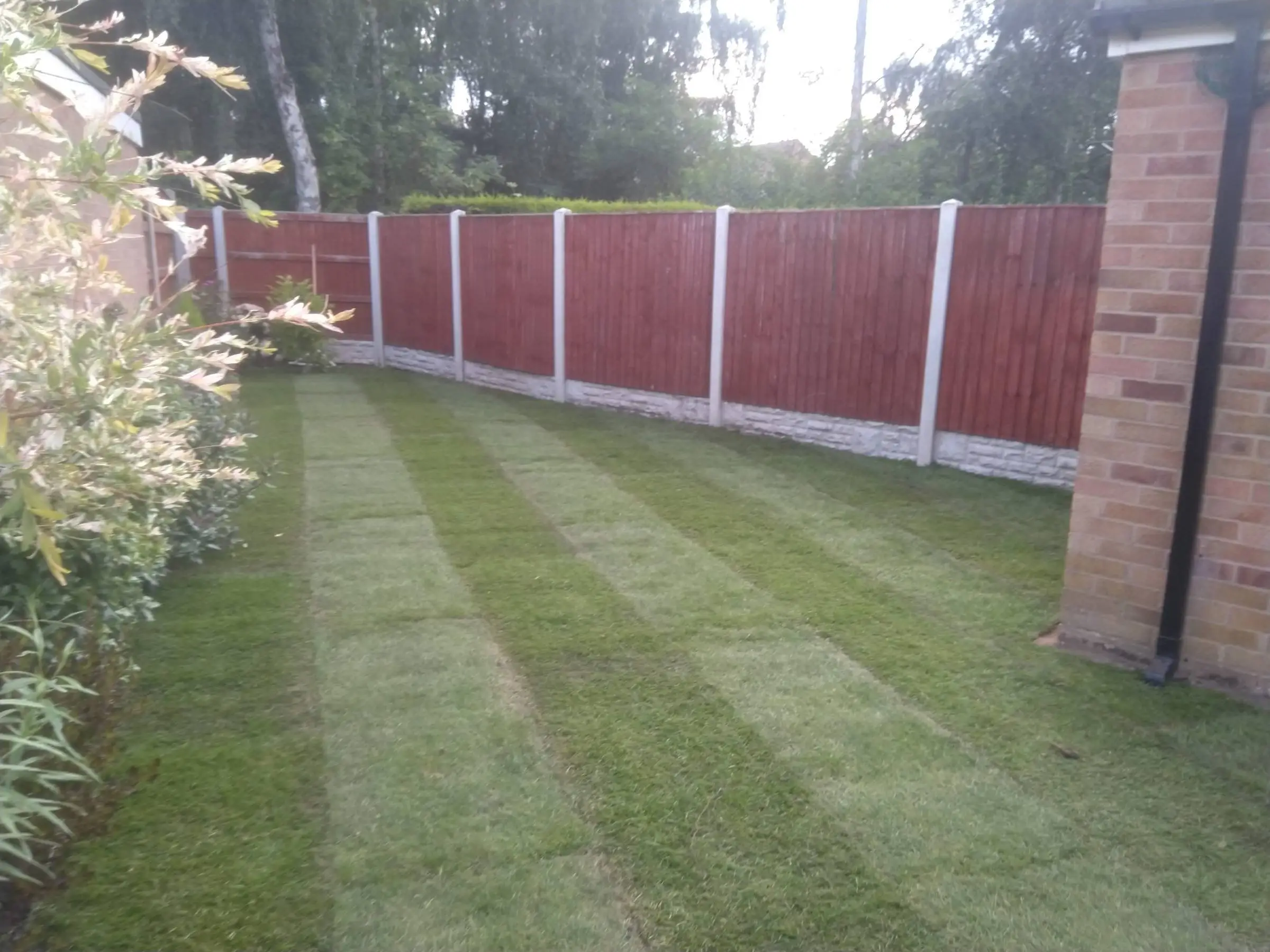 Cream Indian honed sandstone patio and lawn